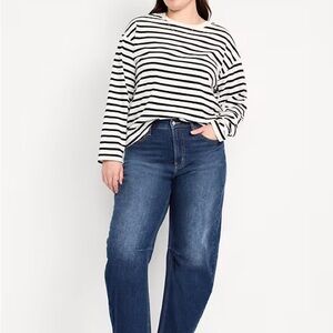 NWT Old Navy High-Waisted Wow Barrel Ankle Jeans - 12